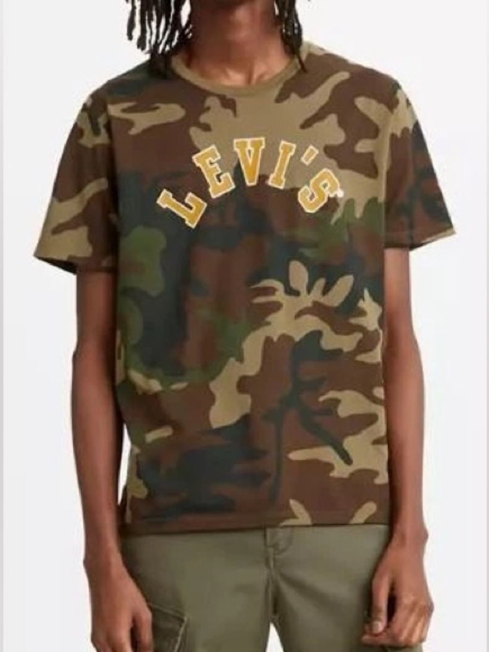 Levi's Men's Olive & Brown Camo Logo Short-Sleeve Tee size XXL
